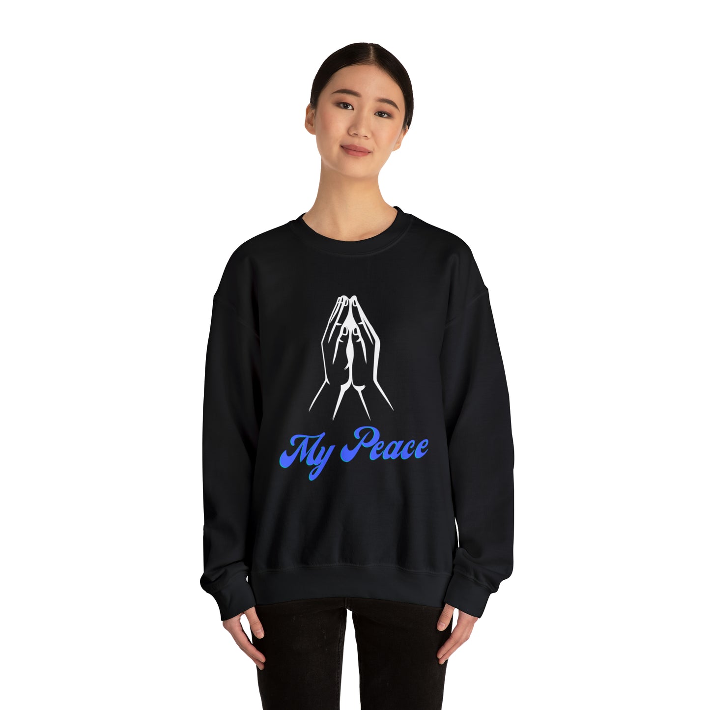 Praying Hands design crewneck sweatshirt