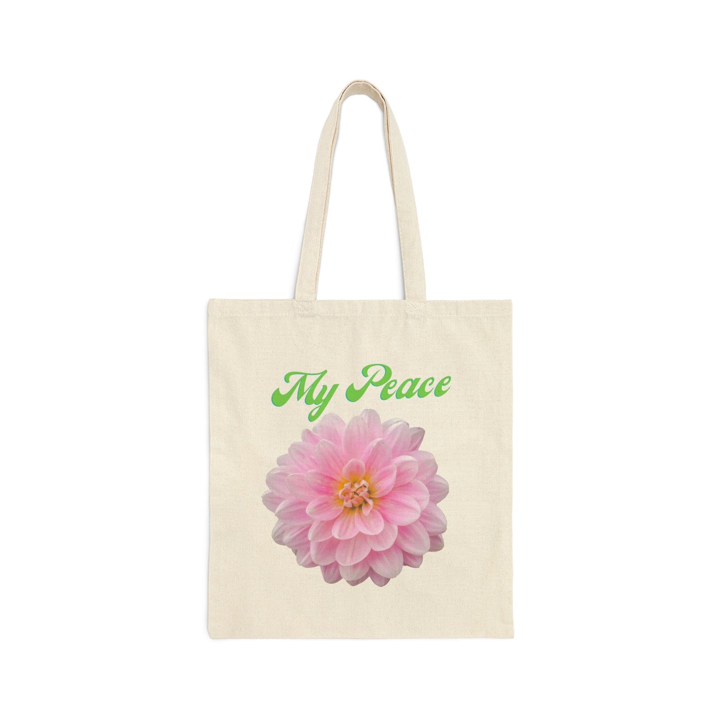 Pink Peony Flower Design Canvas Statement Tote Bag