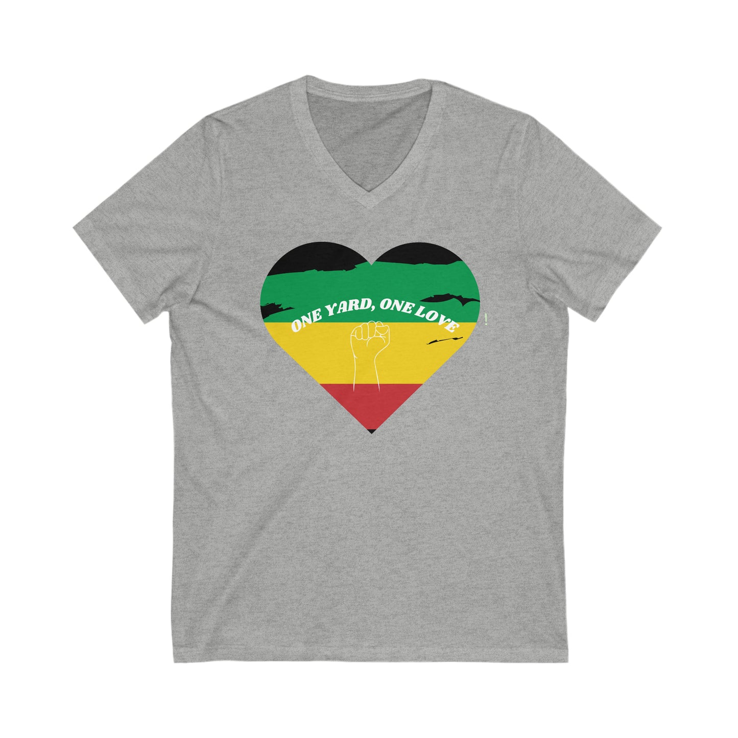 ONE YARD ONE LOVE UNITY MESSAGE V NECK T SHIRT
