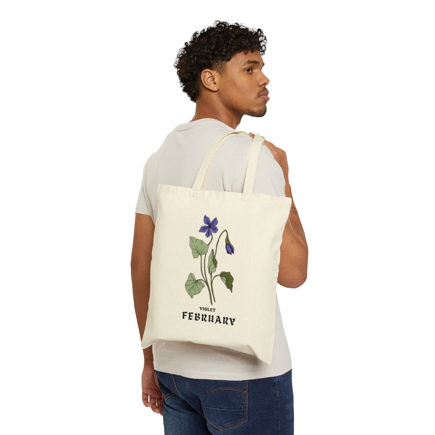 FEBRUARY BIRTH MONTH FLOWER TOTE (VIOLET)
