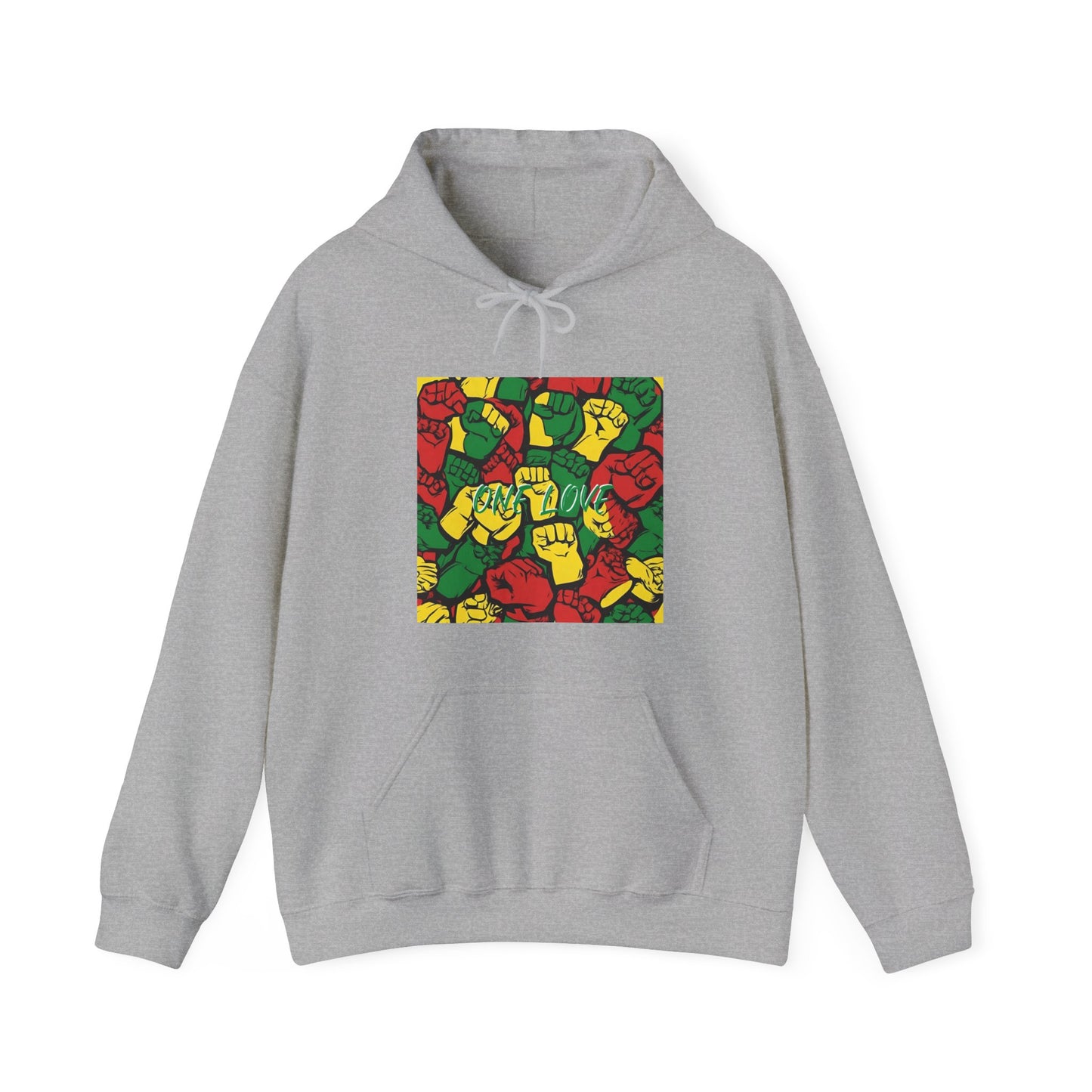 ONE LOVE FIST DESIGN HOODED SWEATSHIRT FOR ROOTS LOVERS