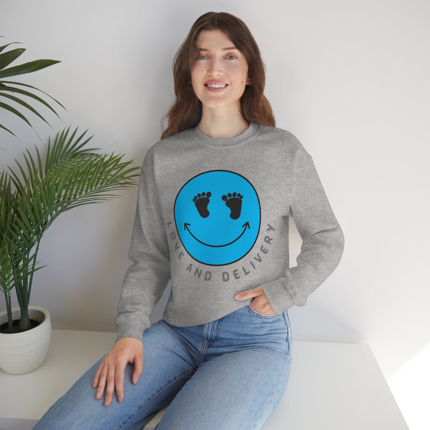 UNISEX  LOVE AND DELIVERY CREWNECK SWEATSHIRT GIFT FOR L AND D NURSES