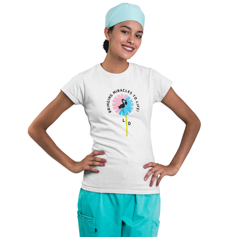 L AND D NURSE MIRACLE TO LIFE SHORT SLEEVE TEE SHIRT GIFT FOR NURSES