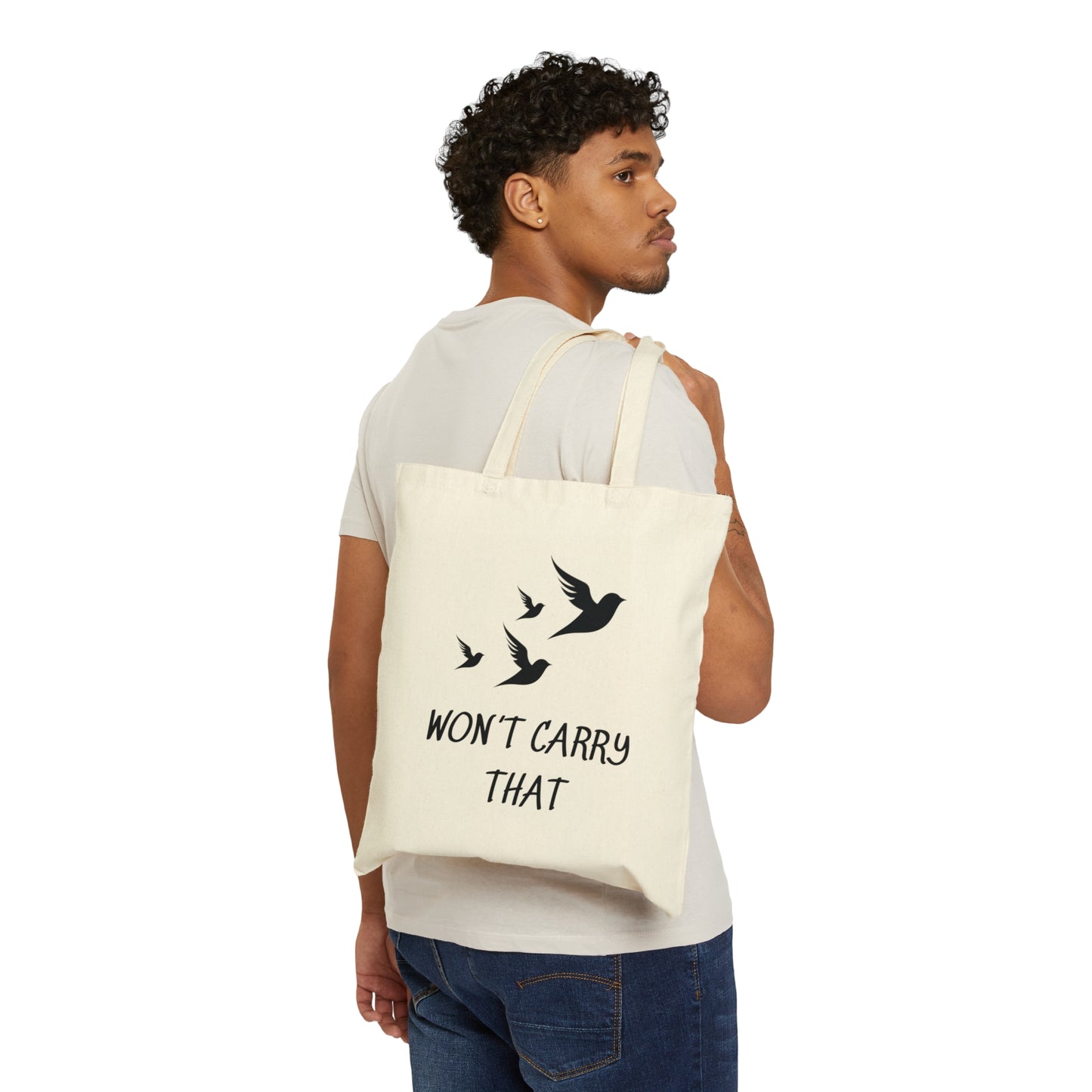 WON'T CARRY THAT BIRD GRAPHIC CANVAS TOTE GIFT