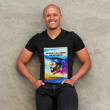 2023 V NECK T SHIRT GIFT FOR  GRADS WITH BLACK MALE IMAGE IN WATER COLOR
