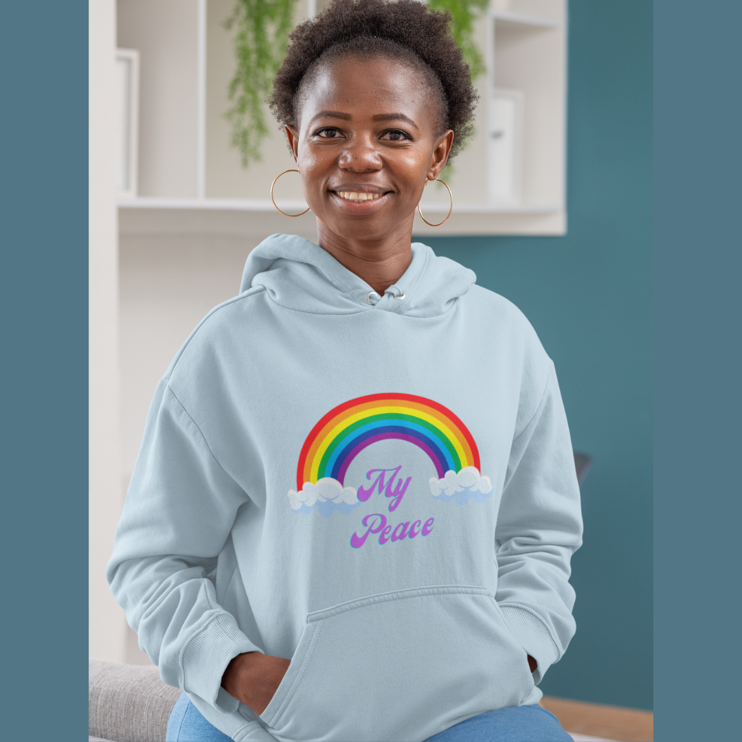 Rainbow print statement hoodie gift