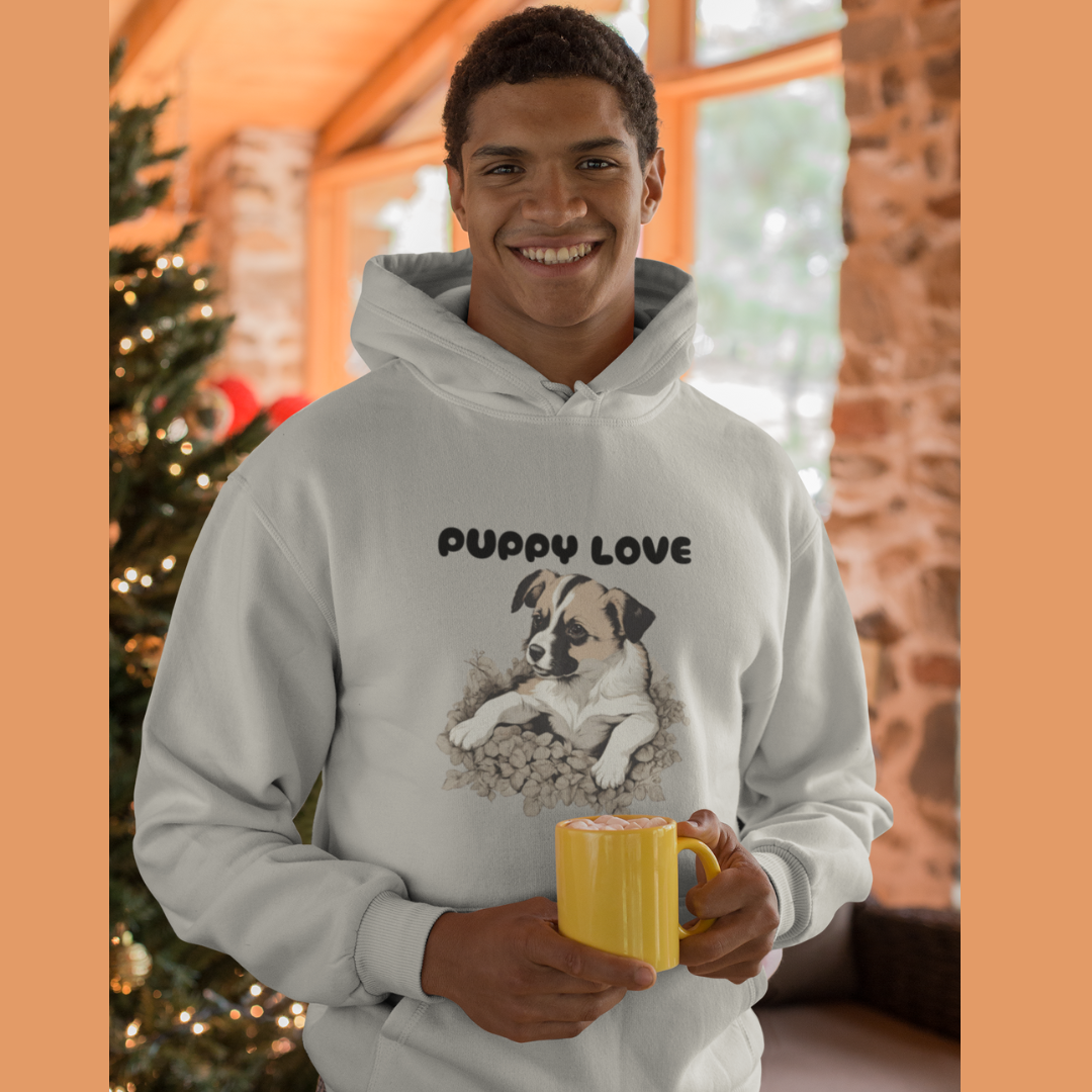 Puppy print dog lovers hooded sweatshirt gift