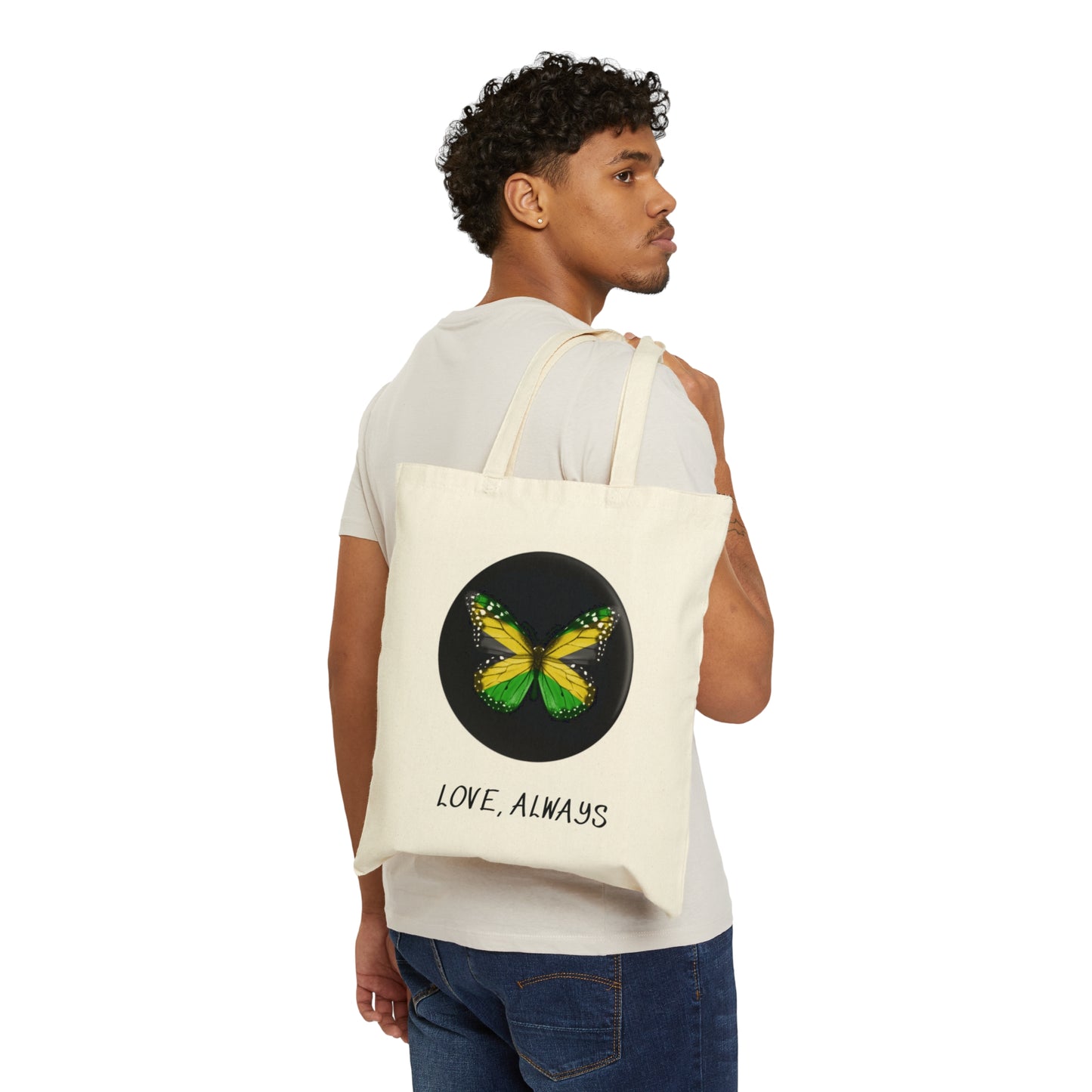TOTE BAG WITH JAMAICA COLOR MONARCH BUTTERFLY