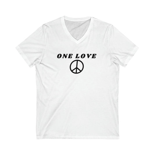 ONE LOVE PEACE STATEMENT V NECK TSHIRT