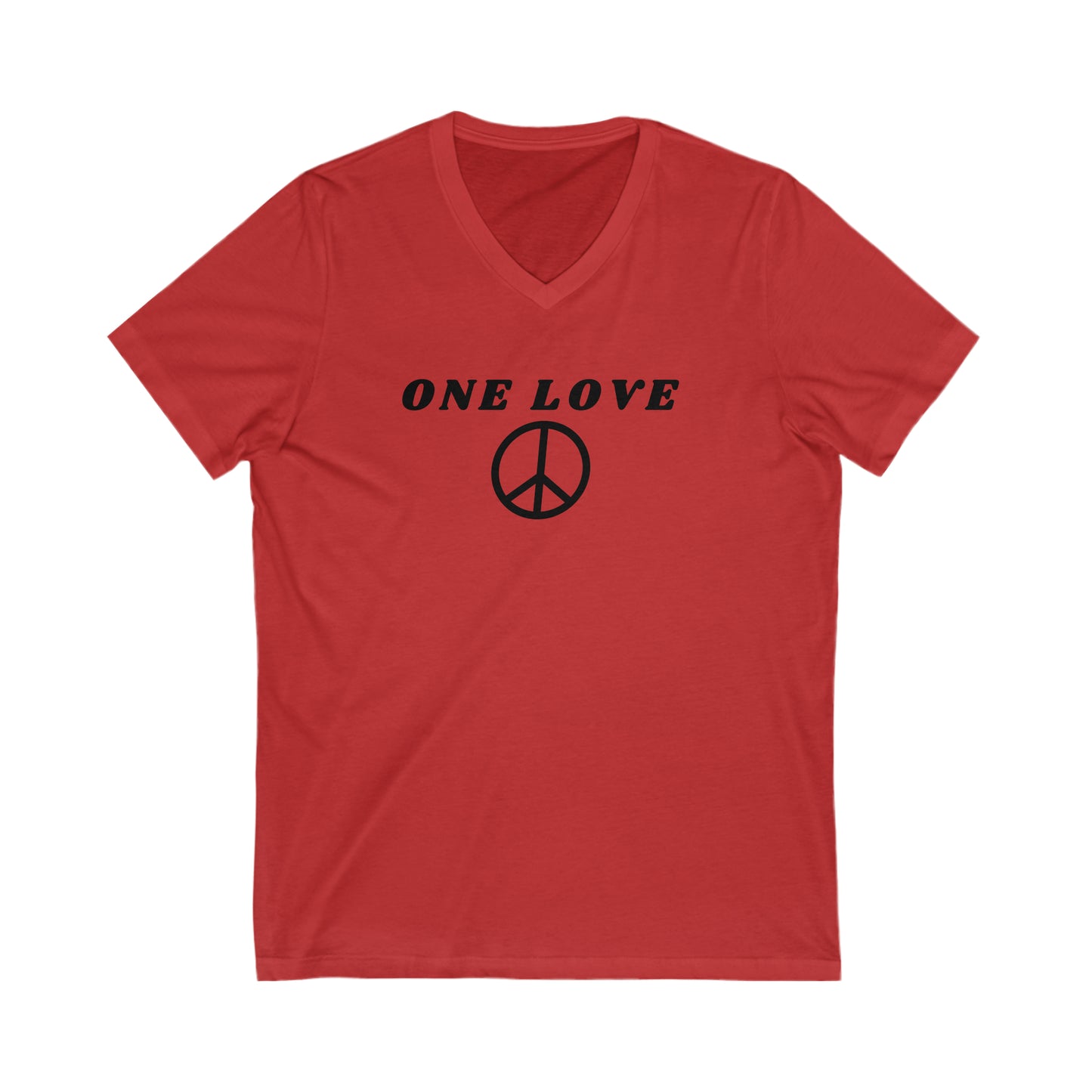 ONE LOVE PEACE STATEMENT V NECK TSHIRT