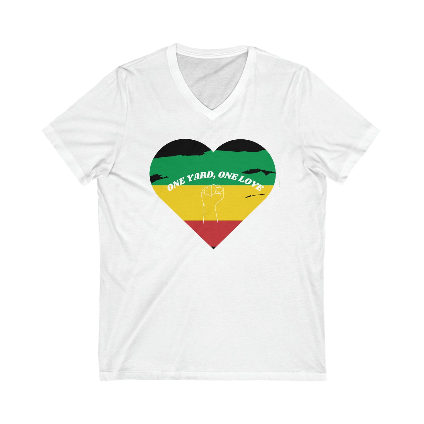 ONE YARD ONE LOVE UNITY MESSAGE V NECK T SHIRT