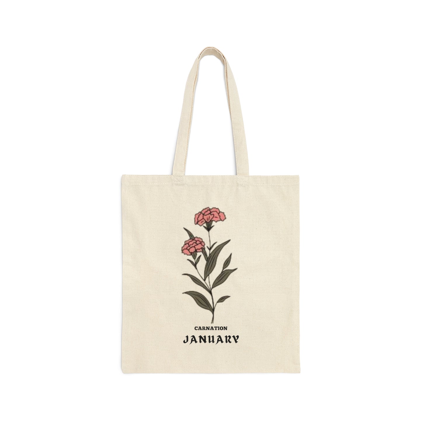JANUARY BIRTH MONTH FLOWER TOTE (CARNATION)