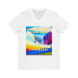 2023 GRADS UNISEX V NECK  BLACK/ WHITE T SHIRT GIFT WITH WATER COLOR GRAPHICS