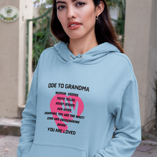 ODE TO GRANDMA HOODIE GIFT FOR GRANNY (BLACK FONT)