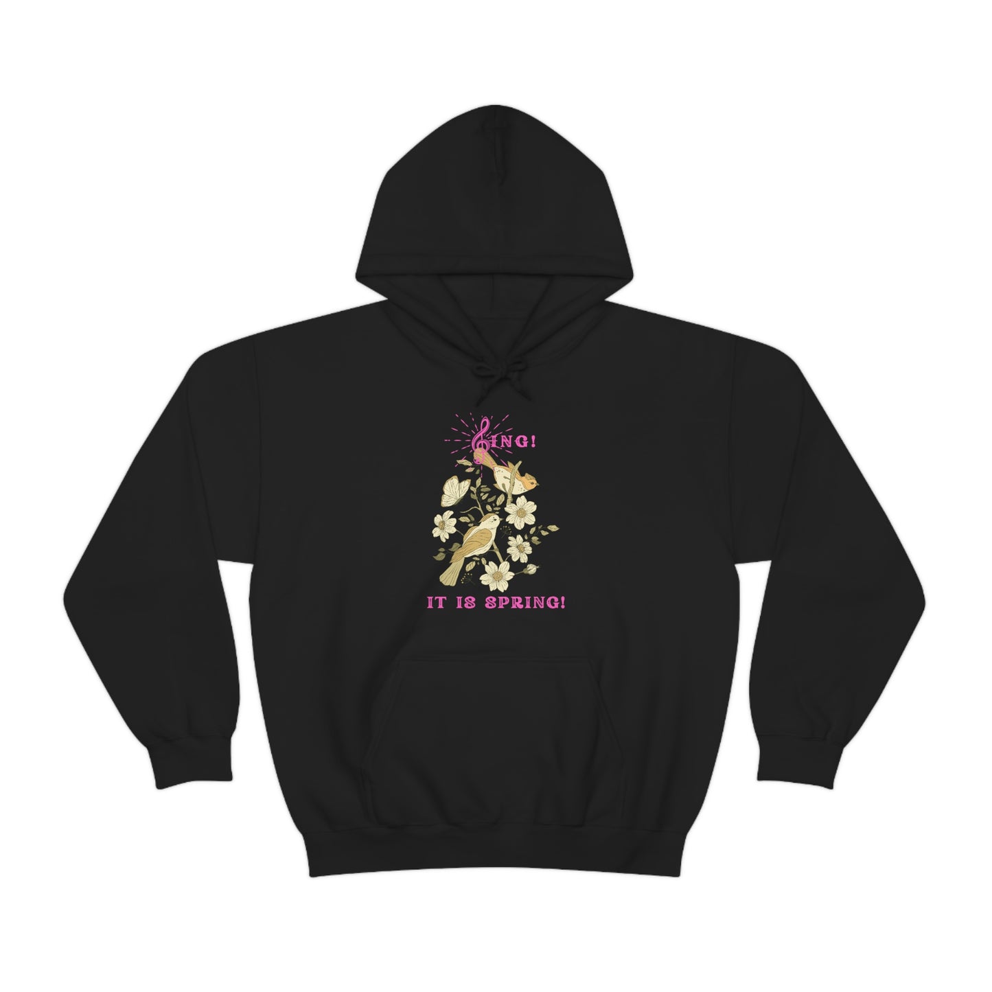 SING IT IS SPRING UNISEX HOODIE GIFT WITH PINK FONT