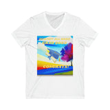 2023 GRADS V NECK UNISEX WHITE T SHIRT GIFT WITH WATER COLOR GRAPHICS