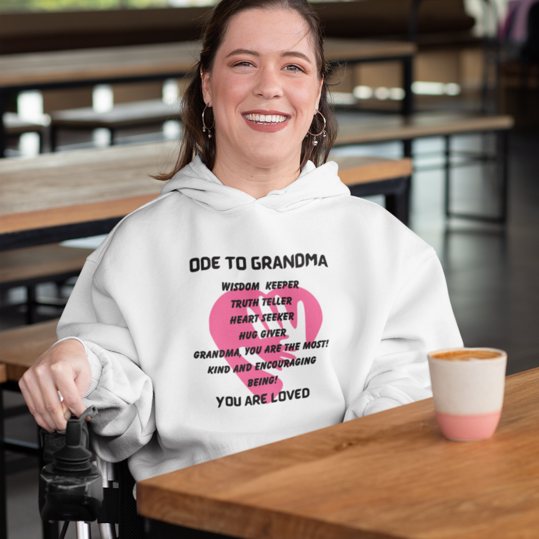 ODE TO GRANDMA HOODIE GIFT FOR GRANNY (BLACK FONT)