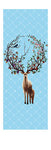 OPTION 9 REINDEER WITH HUGE FLORAL DECORATED ANTLERS ON LIGHT BLUE AND WHITE BACKDROP COLORFUL PRINT FOLDABLE NON SLIP YOGA MATS
