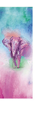 OPTION 1 ELEPHANT IN  PINK, PURPLE AND BLUE GREEN CLOUDS COLORFUL PRINT FOLDABLE NON SLIP YOGA MATS