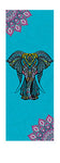OPTION 10 ELEPHANT AND MANDALAS ON AQUA BLUE BACKDROP COLORFUL PRINT FOLDABLE NON SLIP YOGA MATS