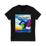 V NECK TSHIRT GIFT FOR 2023 GRADUATE WITH  MALE IMAGE ON WATER COLOR GRAPHIC