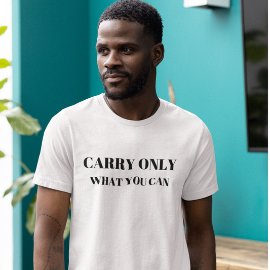 Carry only what you can t shirt gift, Tshirt gift with inspirational words, T shirt gift for family and friends