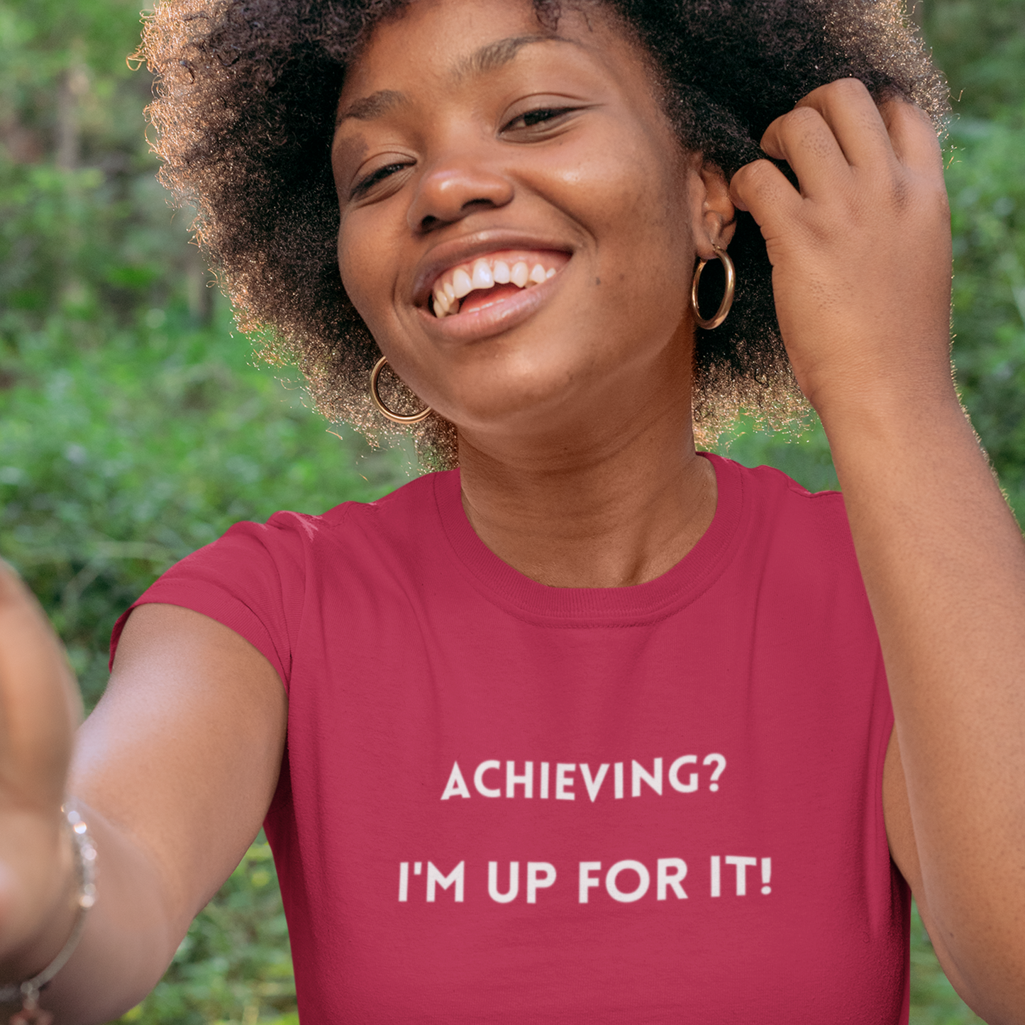 Achieving? I am up for it! t shirt t shirt with inspirational words t shirt gift for students self affirming words t shirt