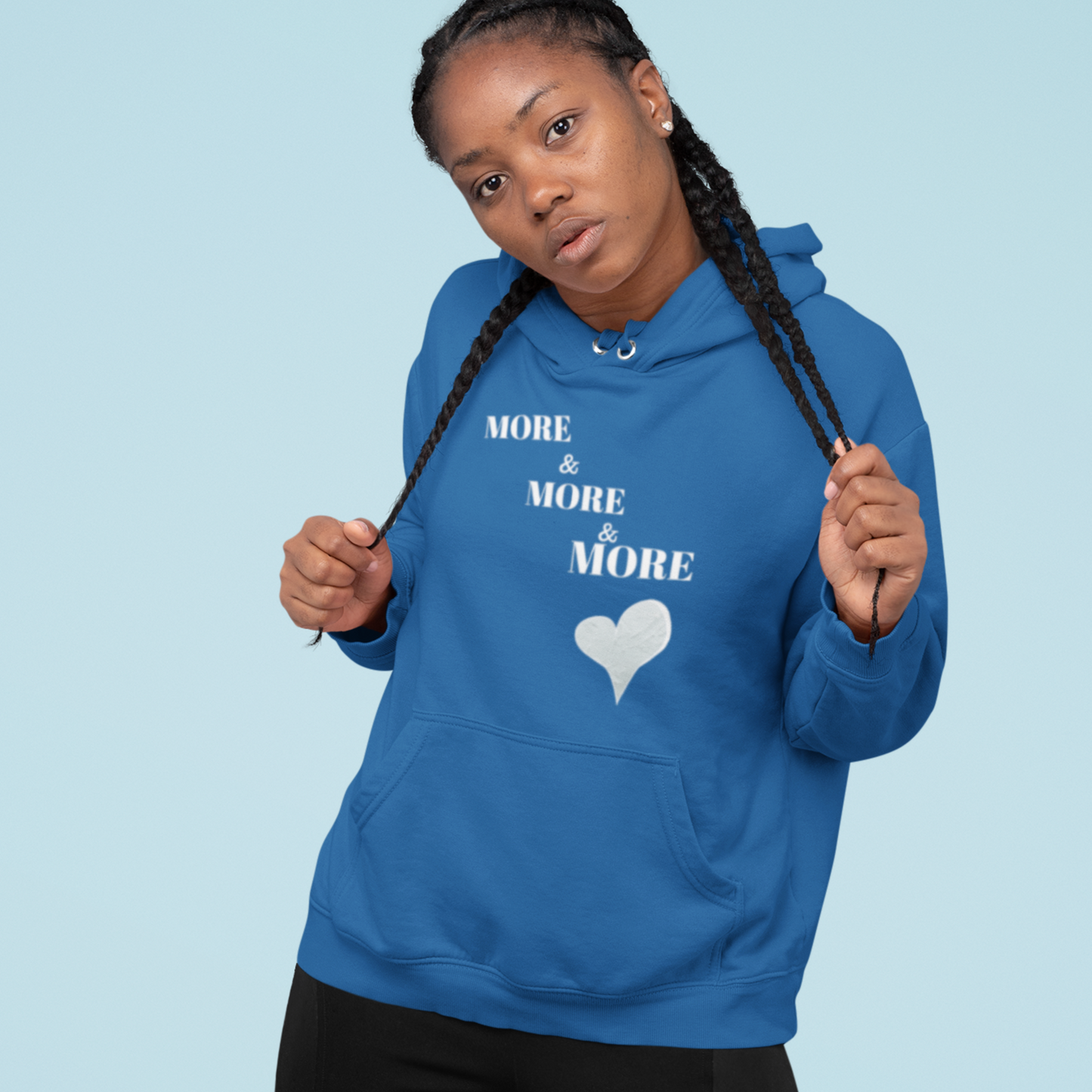 More and more and more love hooded sweatshirt gift, hoodie gift of love for friends, sweatshirt gift that celebrates love